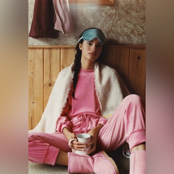 Saturday Sunday By Anthropologie Pink Merida Velvet Joggers (Size XS) - Picture 1 of 11